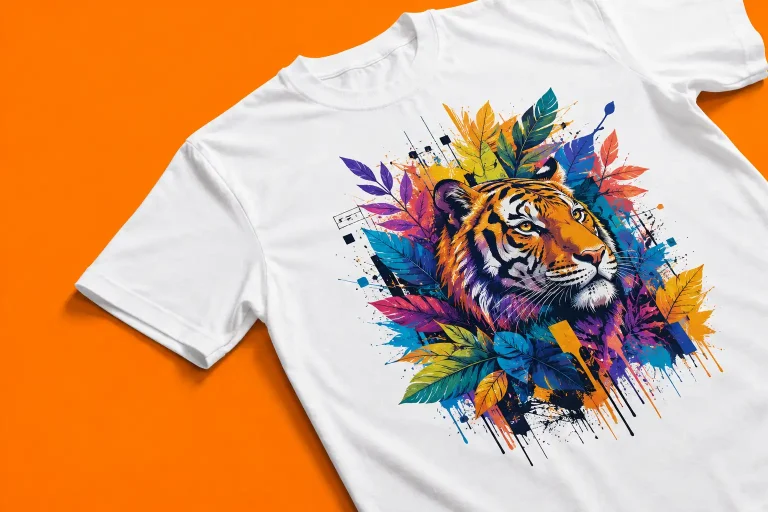 Hasil sablon DTG pada kaos katun