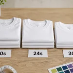 Perbandingan Cotton Combed 20s, 24s, dan 30s untuk bahan kaos sablon.