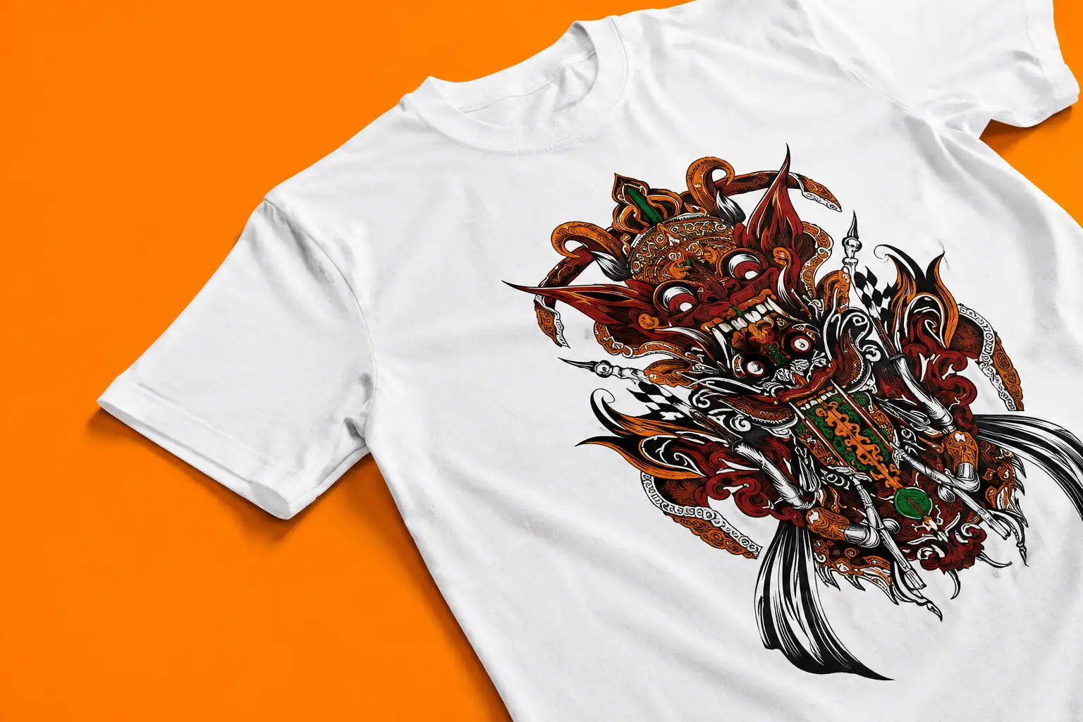 Proses sablon DTF pada kaos custom dengan hasil cetak full color dan detail tinggi.